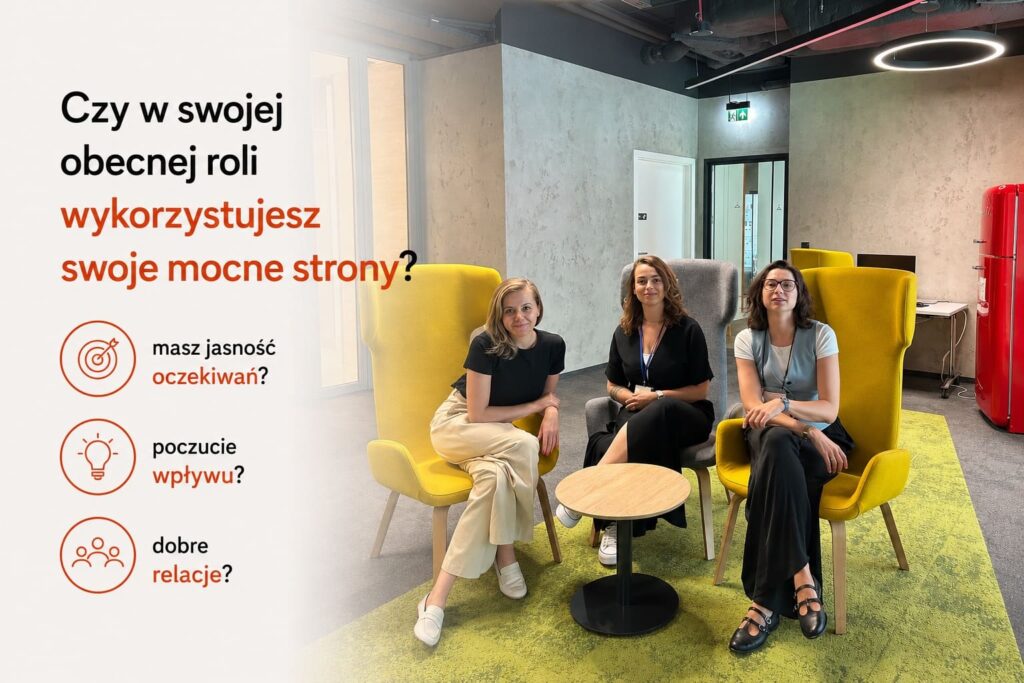 Trenerki Instytutu Gallupa podczas analizy środowiska pracy, pytające o sens i wykorzystanie talentów w obecnej roli.